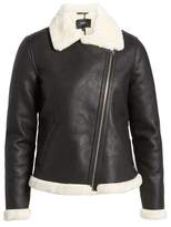 Thumbnail for your product : Obey Chloe Faux Leather Moto Jacket with Faux Fur Trim