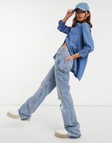 Thumbnail for your product : Only denim smock shirt in blue