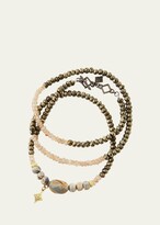 Thumbnail for your product : Armenta Old World Triple-Wrap Pyrite, Zircon & Boulder Opal Bead Bracelet
