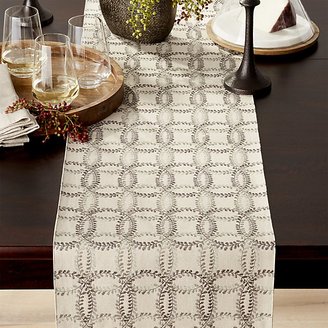 Crate & Barrel Lindley Embroidered Table Runner