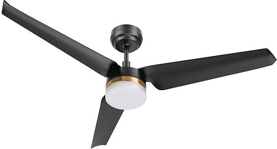 Carro USA Atticus LED Smart Ceiling Fan in Black, 3 Blades