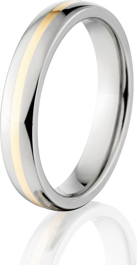 Etsy New 4mm Titanium Wedding Ring W/14K Yellow Gold Inlay 4Hr11Gp-14K Inlay-Ll