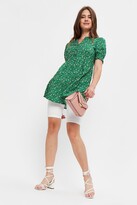 Thumbnail for your product : Dorothy Perkins Women's Green Ditsy Button Front Tunic Top - 12