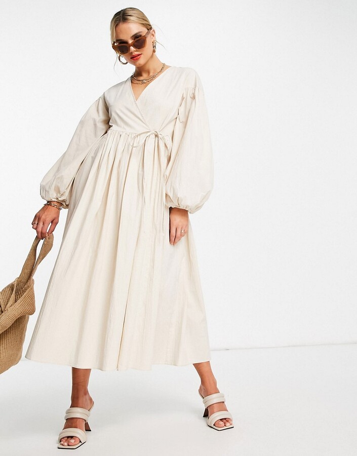 Maxi Dress White Smock Dress Asos ASOS DESIGN Button Through