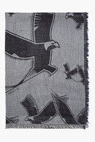 Thumbnail for your product : Kris Van Assche KRISVANASSCHE Grey & black reversed eagle print scarf