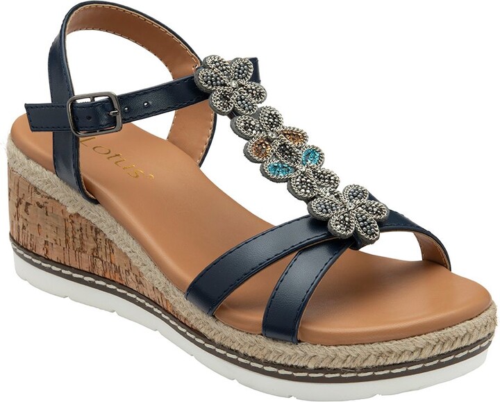 Navy Wedge Sandals ShopStyle UK