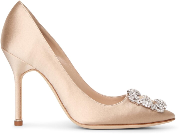 Champagne Satin Pumps | Shop the world's largest collection of fashion |  ShopStyle