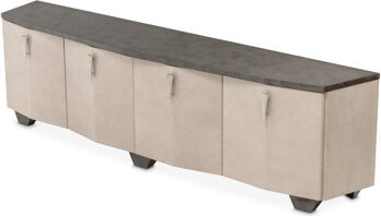 Michael Amini Fantosini Media Cabinet - Silver Mist