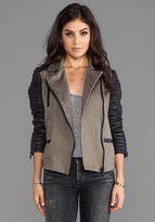 Thumbnail for your product : Maison Scotch Military Jacket with Leather Sleeves