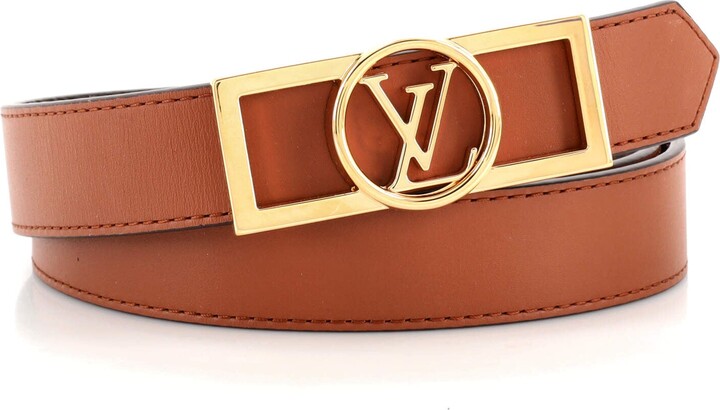 Louis Vuitton Dauphine 25mm Reversible Belt Tan Monogram. Size 90 cm