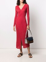 Thumbnail for your product : Antonella Rizza Sparkle Ribbed-Knit Wrap Dress