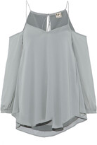 Thumbnail for your product : Haute Hippie Cold-shoulder Chiffon Top