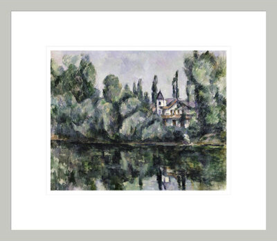 Red Barrel Studio The Banks of the Marne by Paul Cézanne -Framed Giclee Print
