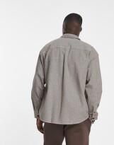 Thumbnail for your product : Jack and Jones Originals oversized brushed houndstooth overshirt in brown