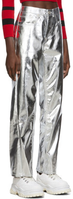 pushBUTTON Silver Corseted Back Straight Trousers