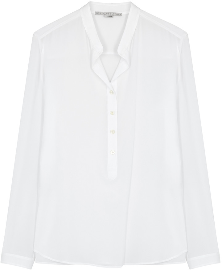 White silk blouse uk Clearance