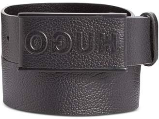 HUGO BOSS Men's Logo Leather Plaque Belt