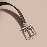 Thumbnail for your product : Burberry Reversible Smoked Check Leather Buckle Belt