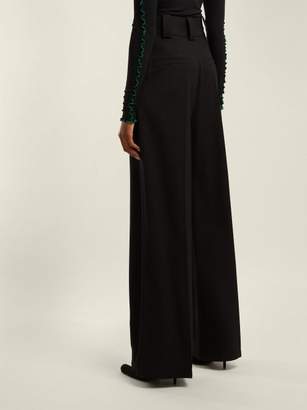 Proenza Schouler Wool-blend Wide-leg Trousers - Womens - Black