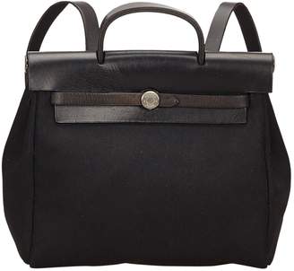 Hermes Vintage Herbag Black Cloth Backpacks
