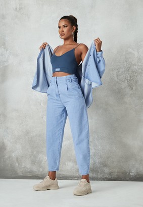 Missguided Blue Co Ord Tab Detail Slouch Jeans