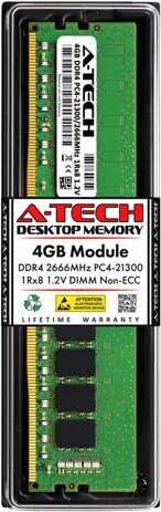 A-Tech 4GB RAM Replacement for Crucial CT2K4G4DFS8266, CT4G4DFS8266 DDR4 2666MHz PC4-21300 DIMM 1Rx8 Desktop Memory