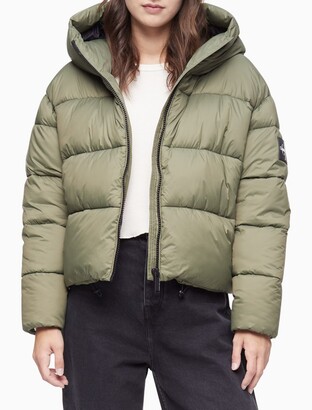 calvin klein hooded down jacket