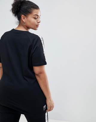 Puma Exclusive To Asos Plus T-Shirt With Taped Side Stripe In Black