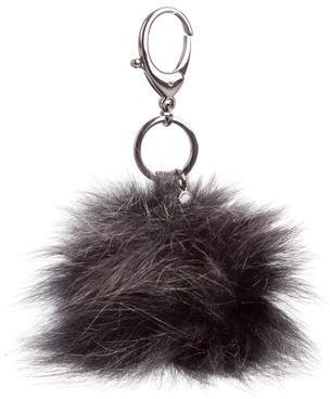 Rebecca Minkoff Fox Fur Pom-Pom Keychain