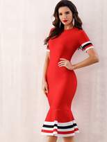 Thumbnail for your product : Shein Adyce Side Striped Fishtail Hem Bandage Dress