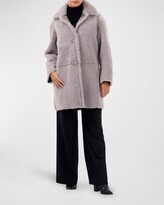 Thumbnail for your product : Gorski Reversible Lamb Shearling Stroller Jacket w/ Leather Buttons