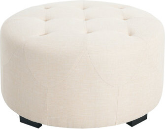 Latitude Run Upholstered Button Tufted Round Ottoman (Only Including Ottoman)