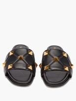 Thumbnail for your product : Valentino Garavani Roman Stud Quilted Leather Slides - Black