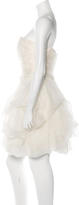 Thumbnail for your product : Monique Lhuillier Silk Strapless Dress