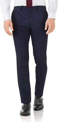Charles Tyrwhitt Navy Stripe Slim Fit Flannel Business Suit Wool Pants Size W30 L38