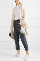 Thumbnail for your product : Brunello Cucinelli Checked Linen Track Pants - Blue