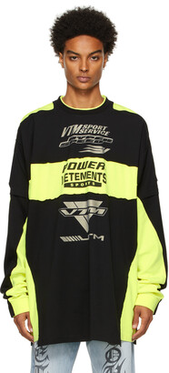 Vetements Yellow & Black Motocross Patched Logo Long Sleeve T-Shirt -  ShopStyle