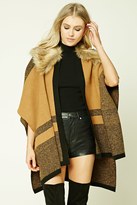 Thumbnail for your product : Forever 21 FOREVER 21+ Striped Faux Fur-Trimmed Shawl