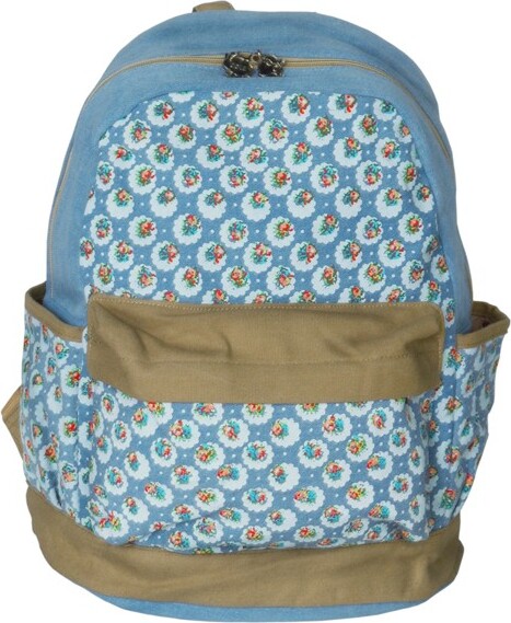 SlickblueFunctionalCanvasBackpackZipper&InteriorPocketsSchoolorTravelBagBlue&Colorful16\