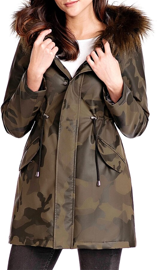 Ladies Soft Long Sleeve Camouflage Print Duster Coat Parka Outerwear Womens Trendy Long Cardigan 
