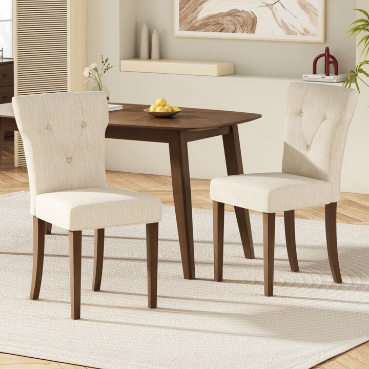 Streamdale Furniture Streamdale Upholstered Dining Chairs (Cream Set of 2)