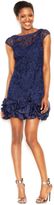 Thumbnail for your product : Jessica Simpson Floral-Lace Ruffled-Hem Sheath