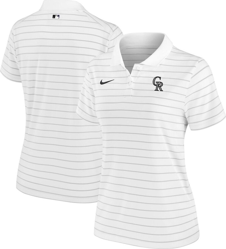 Nike Women's White Colorado Rockies Authentic Collection Victory Performance Polo Shirt