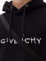 Thumbnail for your product : Givenchy Logo-embroidered Cotton-jersey Hooded Sweatshirt - Mens - Black