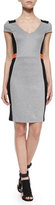 Thumbnail for your product : French Connection Cap-Sleeve Fitted Colorblocked Dress