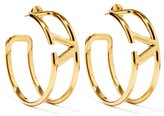 Thumbnail for your product : Valentino Garavani V-logo Hoop Earrings - Gold