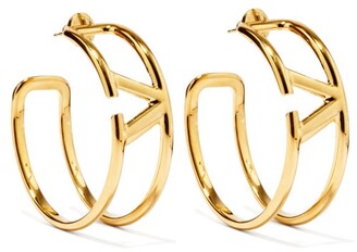 Valentino Garavani V-logo Hoop Earrings - Gold