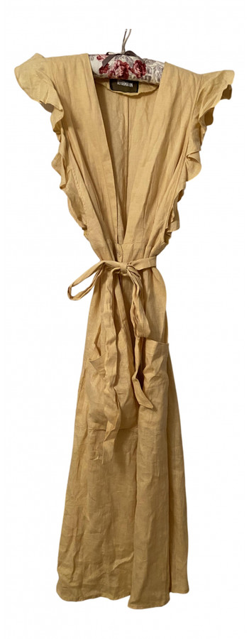 reformation yellow linen dress