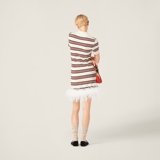 【関税無・国内発】 MIU MIU / Stripe Cotton Polo Dress Miu Miu Short-sleeved Striped Polo Dress | Lyst Australia