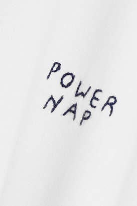 YEAH RIGHT NYC - Power Nap Oversized Embroidered Cotton Blend-jersey Sweatshirt - White